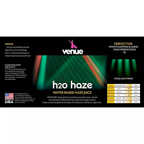 Venue H2O Haze Water Based Haze Juice 5 Gallon - musicians--Friend