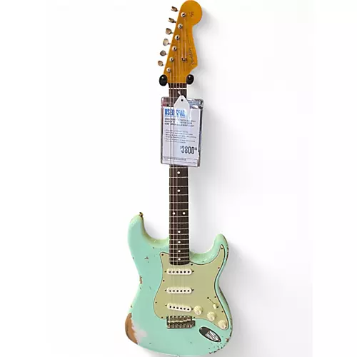 Used Fender STRATOCASTER 61 HEAVEY RELIC CUSTOM SHOP Surf Green Solid Body Electric Guitar Surf Green - musicians--Friend