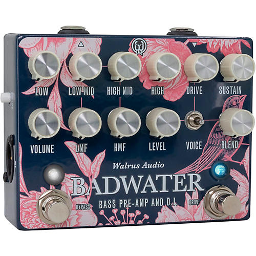 Walrus Audio Badwater Bass Pre-Amp D.I. Pedal Floral Series 2024 Blue - musicians--Friend