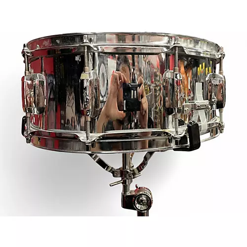Used 2002 Pearl 14in STUDENT SNARE STEEL Drum STEEL 33 - musicians--Friend