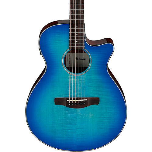 Ibanez AEG70 Flamed Maple Top Grand Concert Acoustic-Electric Guitar Blue Ocean Burst - musicians--Friend