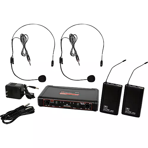 Galaxy Audio EDXR/38SS EDX Dual-Channel Wireless System With Two Headset Microphones, Frequency N Band N Black - musicians--Friend