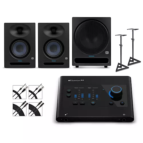PreSonus Quantum ES2 Audio Interface with Eris 2nd Gen Studio Monitor Pair & Pro Sub10 (Cables & Stands Included) - musicians--Friend
