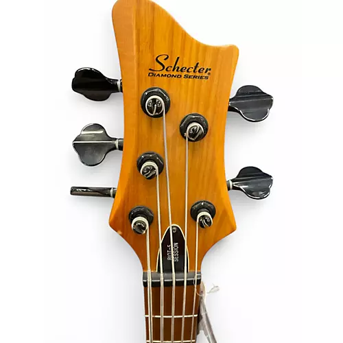 Used 2022 Schecter Guitar Research Riot-5 Session  Natural Electric Bass Guitar Natural - musicians--Friend