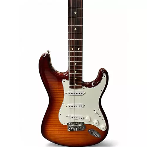 Used Fender Standard Stratocaster Plus Top Cherry Sunburst Solid Body Electric Guitar Cherry Sunburst - musicians--Friend
