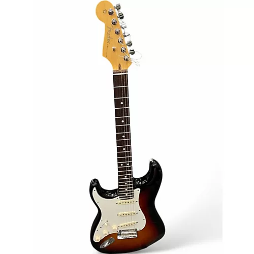 Used 2014 Fender American Standard Stratocaster Left Handed 3 Tone Sunburst Electric Guitar 3 Tone Sunburst - musicians--Friend