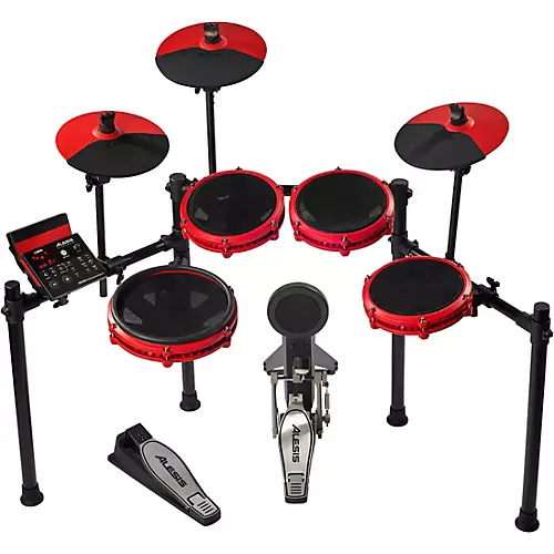 Alesis Nitro Max 8-Piece Electronic Drum Set With Bluetooth and BFD Sounds Red - musicians--Friend