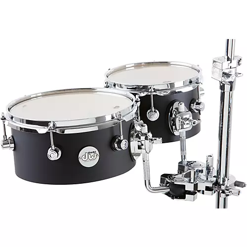 DW Design Series Concert Tom Set With Mount 8/10 Inch Black Satin - musicians--Friend