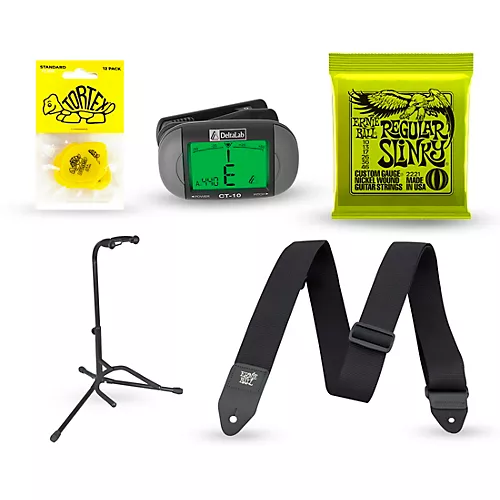 Musician's Friend Electric Guitar Accessory Kit: Strings, Picks, Strap, Tuner & Stand - musicians--Friend
