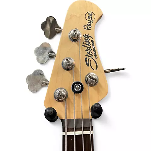 Used Sterling by Music Man Ray34 White Electric Bass Guitar White - musicians--Friend