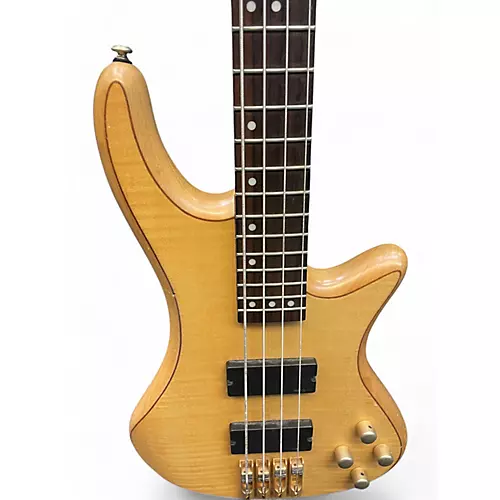 Used Schecter Guitar Research Stiletto Custom 4 String Natural Electric Bass Guitar Natural - musicians--Friend