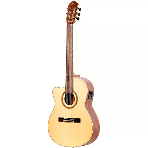 Ortega Family Series Pro RCE138-T4-L Thinline Acoustic Electric Nylon Guitar Natural - musicians--Friend