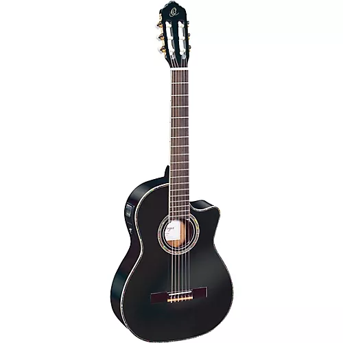 Ortega Family Series Pro RCE141BK Acoustic-Electric Nylon Guitar Gloss Black - musicians--Friend