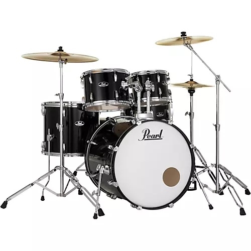 Open-Box Pearl Roadshow Complete 5-Piece Drum Set With Hardware and Cymbals Condition 1 - Mint Jet Black - musicians--Friend