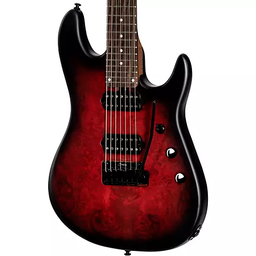 Sterling by Music Man Jason Richardson Cutlass 7-String Electric Guitar Dark Scarlet Burst Satin - musicians--Friend