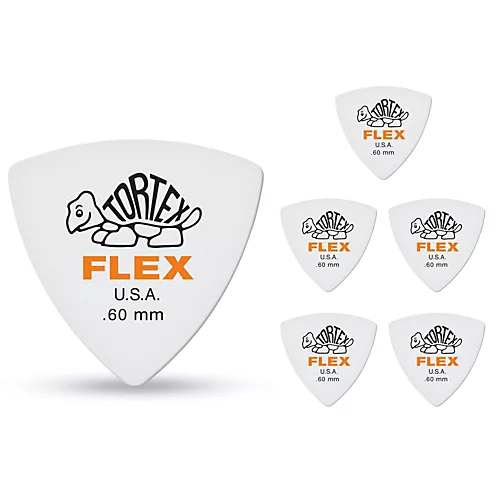 Dunlop Tortex Flex Triangle Guitar Picks .60 mm 6 Pack - musicians--Friend