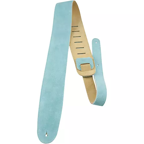 Perri's Leather Guitar Strap with Reversable Natural Suede Backing Teal 2 in. - musicians--Friend