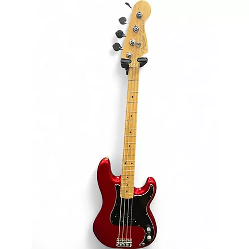 Used 2003 Fender American Precision Bass Chrome Red Electric Bass Guitar Chrome Red - musicians--Friend