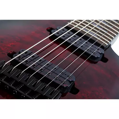 Schecter Guitar Research Omen Elite 7-String Electric Guitar See-Thru Blue Burst - musicians--Friend