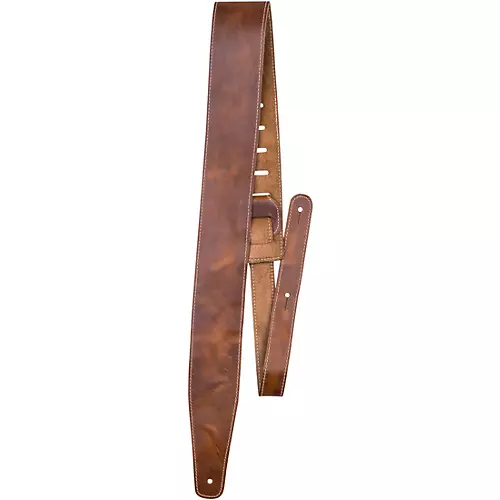 Perri's Oil Leather Guitar Strap With Contrast Stitching Tan 2.5 in. - musicians--Friend