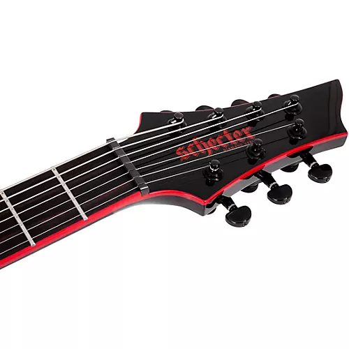 Schecter Guitar Research Sunset-7 Red Dawn Electric Guitar Gloss Black - musicians--Friend