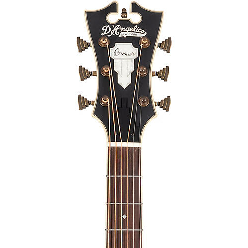 D'Angelico Premier Gramercy Grand Auditorium Acoustic-Electric Guitar Gloss White Wash - musicians--Friend
