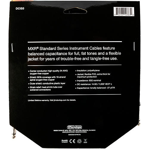 MXR Instrument Cable 5 ft. Black - musicians--Friend