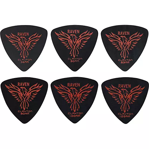 Clayton Black Raven Rounded Triangle Guitar Picks .80 mm 1 Dozen - musicians--Friend