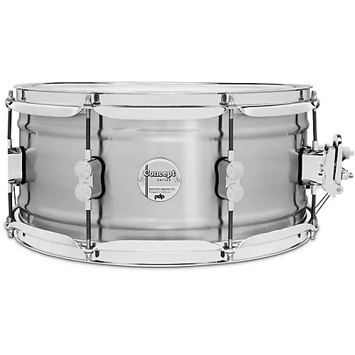 PDP by DW Concept Series 1.2 mm Natural Satin Brushed Aluminum Snare Drum 14 x 8 in. - musicians--Friend