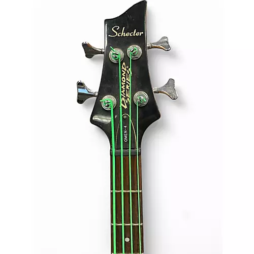 Used Schecter Guitar Research Omen 4 String Black Electric Bass Guitar Black - musicians--Friend