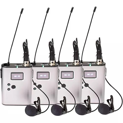 VocoPro BENCHMARK-QUAD-BP 4-Channel True Diversity Body Pack and Lavalier Microphone System - musicians--Friend