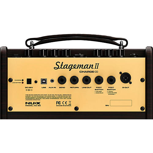 NUX Stageman II AC-80 80W 2-Channel Modeling Acoustic Guitar Amp With Bluetooth Brown - musicians--Friend