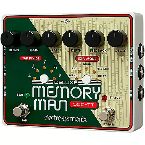 Open-Box Electro-Harmonix Deluxe Memory Man Tap Tempo 550 Delay Guitar Effects Pedal Condition 1 - Mint - musicians--Friend