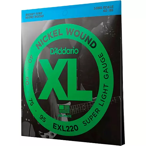 D'Addario EXL220 XL Nickel Round Wound Super Light Bright Electric Bass Strings - musicians--Friend