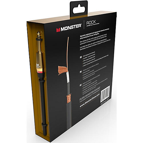 Monster Cable Prolink Rock Pro Audio Instrument Cable, Right Angle to Straight 12 ft. Black - musicians--Friend