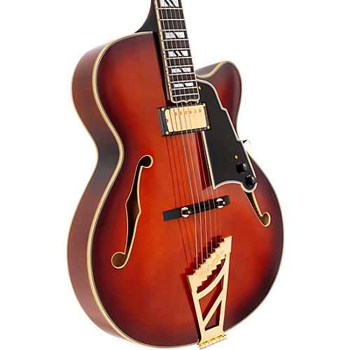 D'Angelico Excel 16 Hollowbody Electric Guitar w/ Seymour Duncan 59 Humbucker Amaretto Burst - musicians--Friend