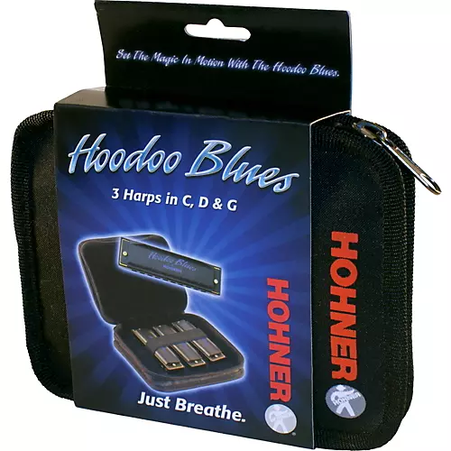 Hohner Hoodoo Blues Harmonica 3-Pack with Case C,D,G - musicians--Friend