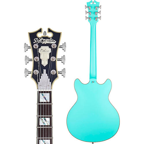 D'Angelico Deluxe DC Semi-Hollow Electric Guitar With D'Angelico Shield Tremolo Matte Surf Green - musicians--Friend
