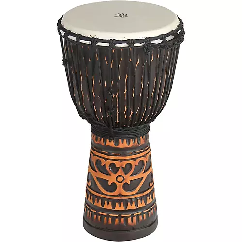 X8 Drums Deep Carve Antique Chocolate Djembe Drum 12 in. - musicians--Friend
