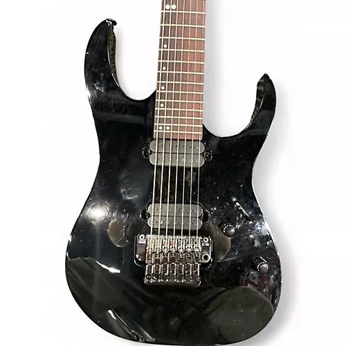 Used 2012 Ibanez RG927QMF Premium 7 String Black Solid Body Electric Guitar Black - musicians--Friend