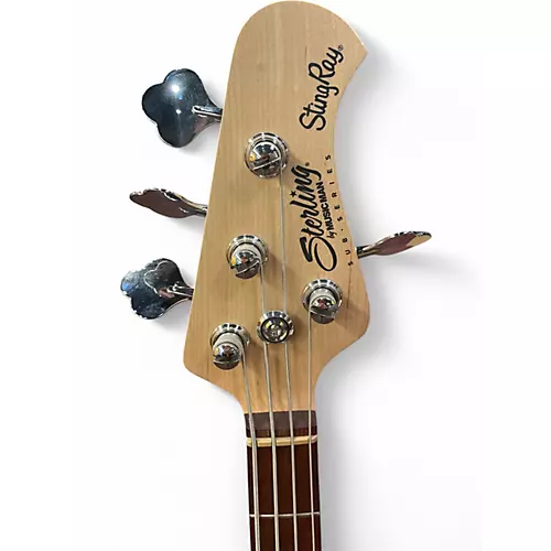 Used Sterling by Music Man Ray4 trans blue satin Electric Bass Guitar trans blue satin - musicians--Friend