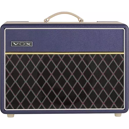VOX AC10 Custom 10W 1x10 Limited-Edition Tube Guitar Combo Amp With KORG Pitchblack X Pedal Tuner Blue/Cream - musicians--Friend