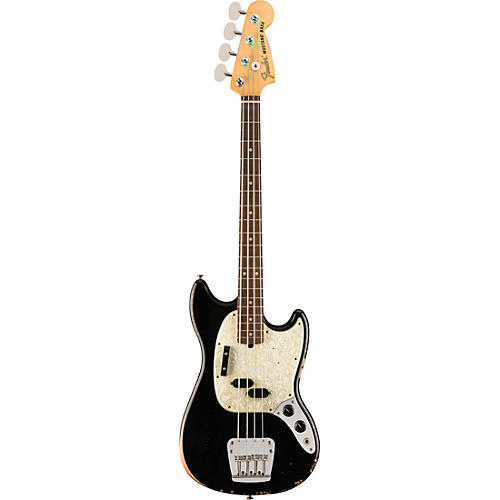 Fender Justin Meldal-Johnsen Road Worn Mustang Electric Bass Black - musicians--Friend