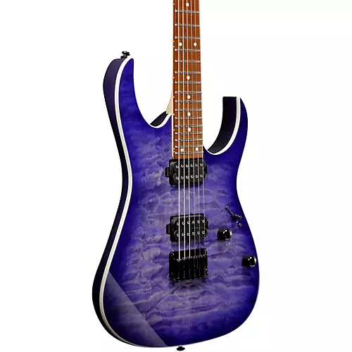 Ibanez RG421QM Quilted Maple Top Electric Guitar Cerulean Blue Burst - musicians--Friend