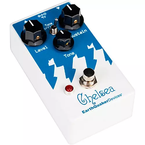 EarthQuaker Devices Chelsea Low End Fuzz Driver Effects Pedal White and Blue - musicians--Friend