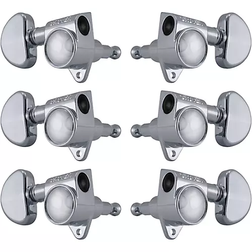 Grover Rotomatics 102 Series Standard Button Tuning Machines Black Chrome - musicians--Friend
