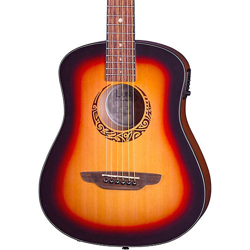 Luna Safari Tribal Travel Acoustic-Electric Left-Handed Guitar Tobacco Sunburst - musicians--Friend