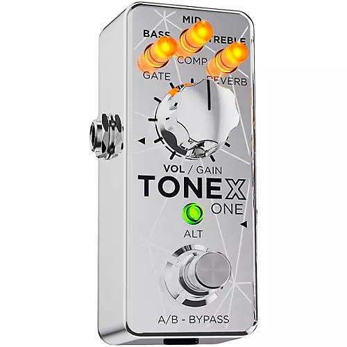 IK Multimedia TONEX ONE Limited-Edition Joe Satriani Collection Modeling Amp & Distortion Effects Pedal Silver - musicians--Friend