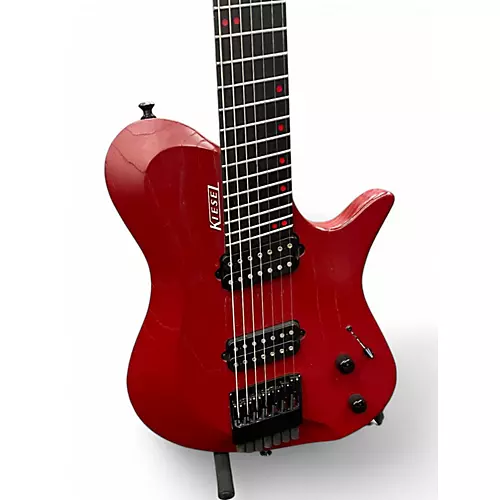 Used Kiesel Zeus 7 Red Solid Body Electric Guitar Red - musicians--Friend
