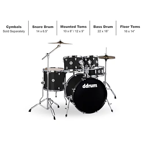 ddrum D2 5-Piece Complete Drum Kit Deep Aqua Sparkle - musicians--Friend